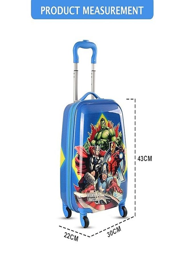 كوبير إندستريز حقائب سفر للأطفال من كوبر إندستريز، مصنوعة من البولي كربونات والبلاستيك ABS، مقاس 16 بوصة، للبنات والأولاد، مزودة بعجلات دوارة 360 درجة | حقيبة سفر صلبة للأطفال | DTB2010، أفنجرز - أزرق - Image 2